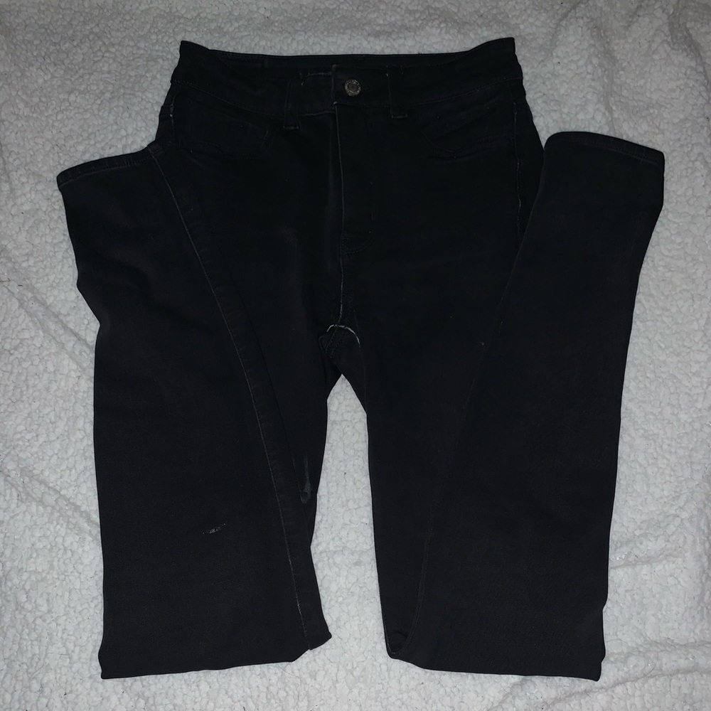 ae super stretch black jeggings
